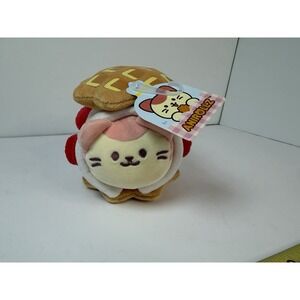 Anirollz Bakery Plush Kittiroll Cat Plush Strawberry Dessert Waffle 6" Plush